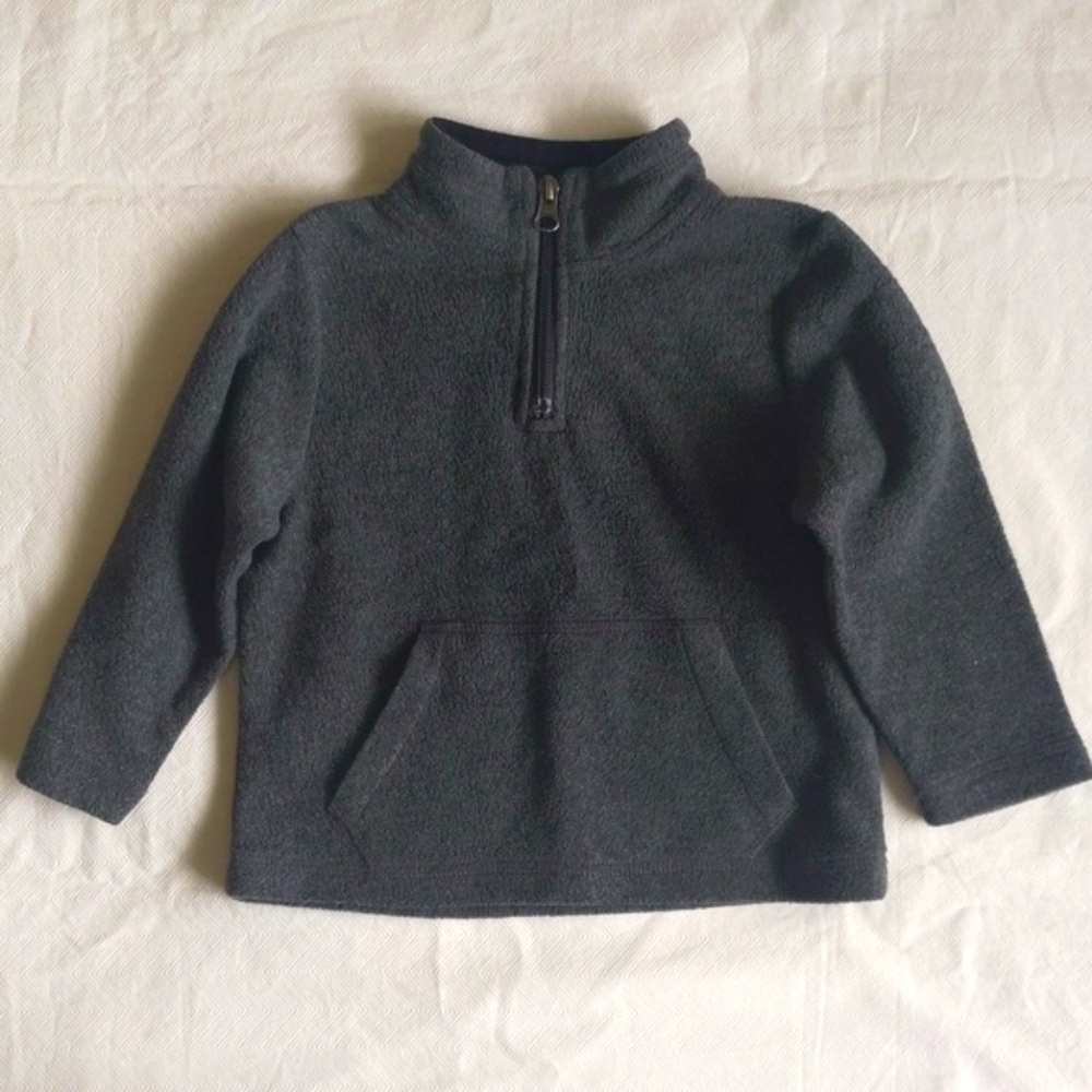 children's place gray polar fleece quarter zip pullover sweatshirt 18-24 months